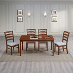 ACTU Farmhouse Dining Table Set with Upholstered Chairs for 4–6