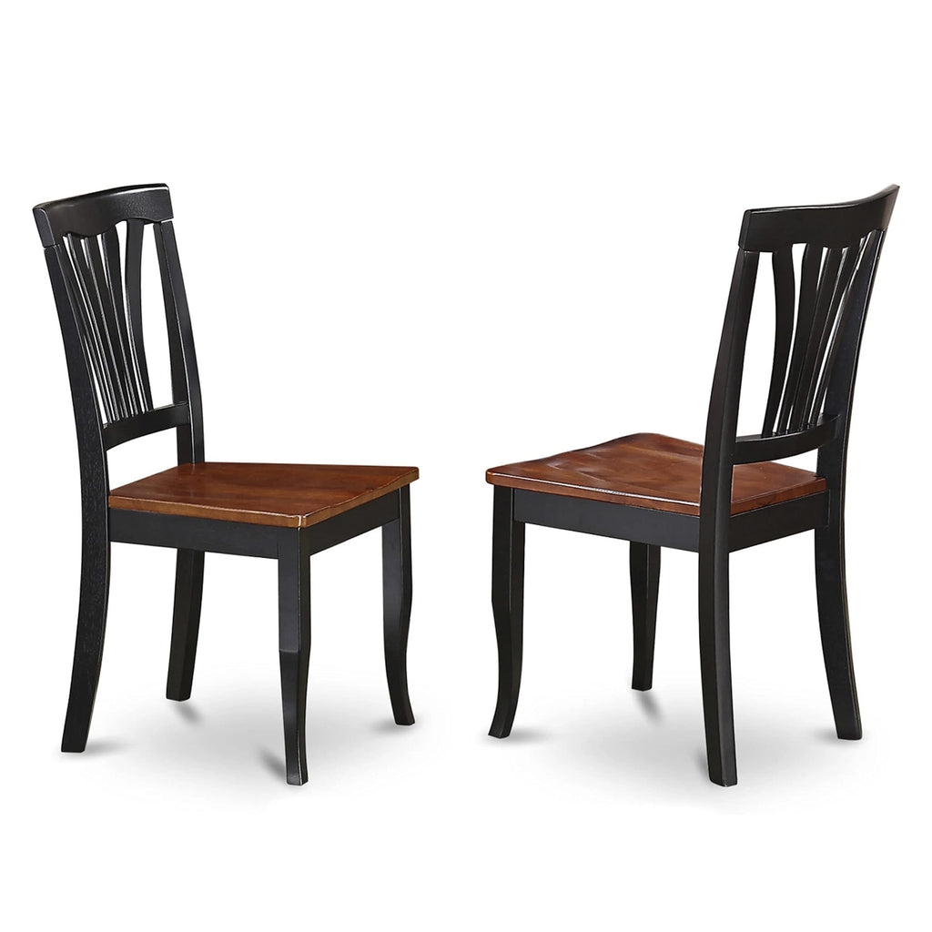 East West Furniture AVAT5-BLK-W 5 Piece Dining Room Table Set Includes an Oval Kitchen Table with Butterfly Leaf and 4 Dining Chairs, 42x60 Inch, Black & Cherry