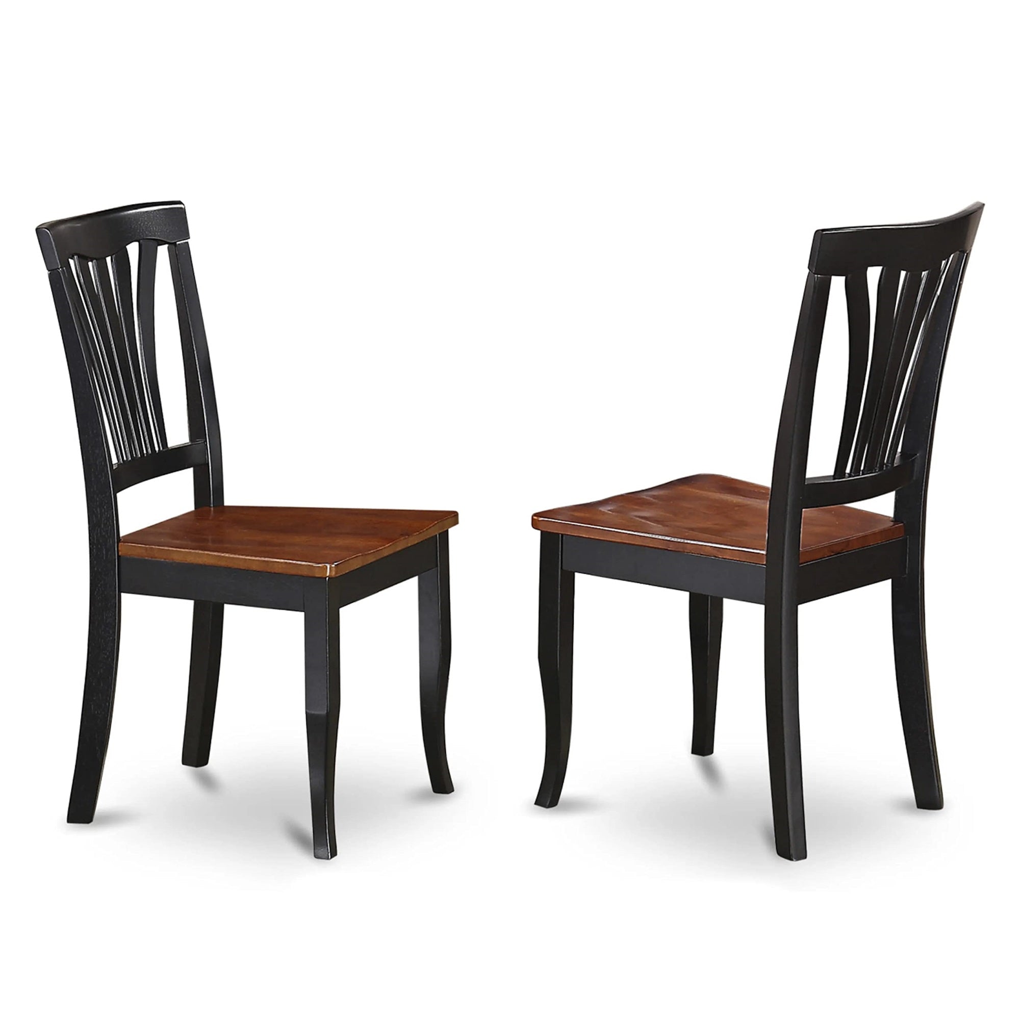 East West Furniture AVAT5-BLK-W 5 Piece Dining Room Table Set Includes an Oval Kitchen Table with Butterfly Leaf and 4 Dining Chairs, 42x60 Inch, Black & Cherry