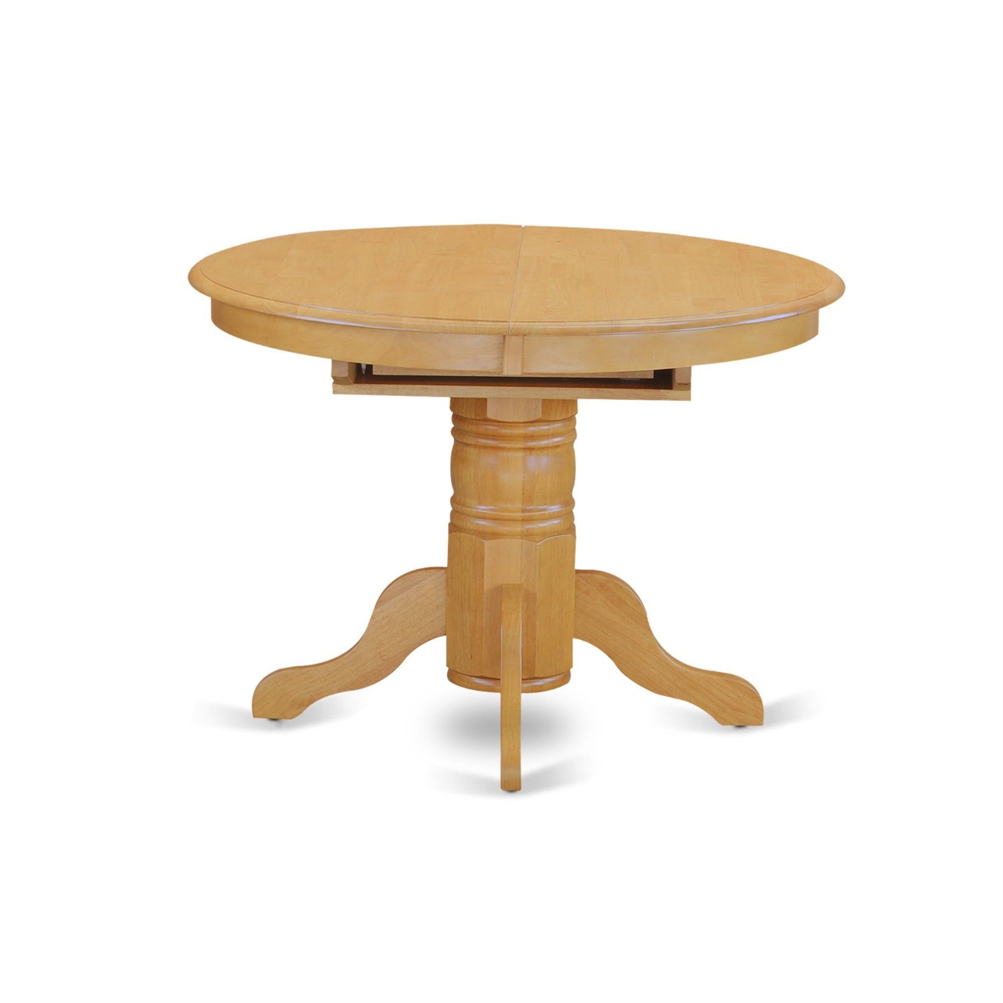 East West Furniture AVAT5-OAK-W 5 Piece Kitchen Table Set for 4 Includes an Oval Dining Room Table with Butterfly Leaf and 4 Solid Wood Seat Chairs, 42x60 Inch, Oak