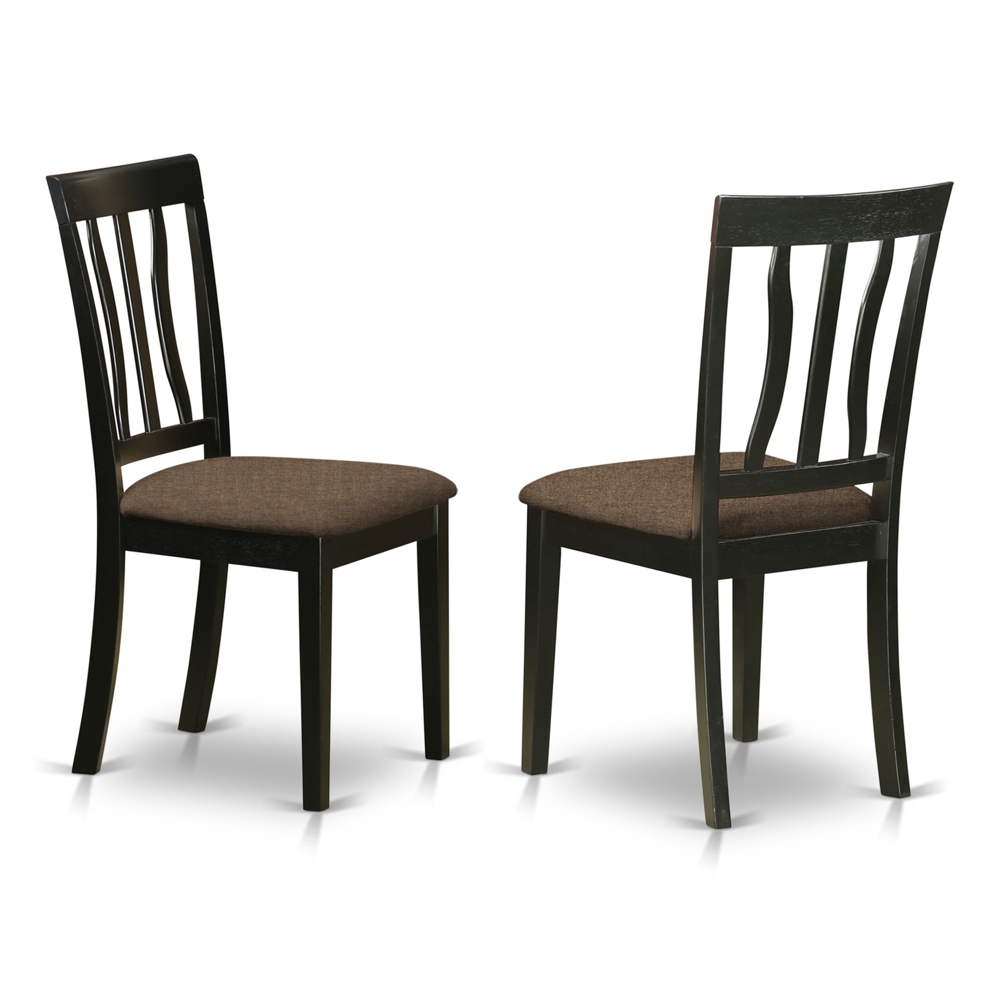East West Furniture AVAT7-BLK-C 7 Piece Kitchen Table Set Consist of an Oval Dining Table with Butterfly Leaf and 6 Linen Fabric Upholstered Dining Chairs, 42x60 Inch, Black & Cherry