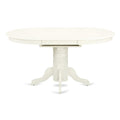 AVBO5-LWH-W 5 Pc Dining set with a Kitchen Table and 4 Wood Seat Kitchen Chairs in Linen White