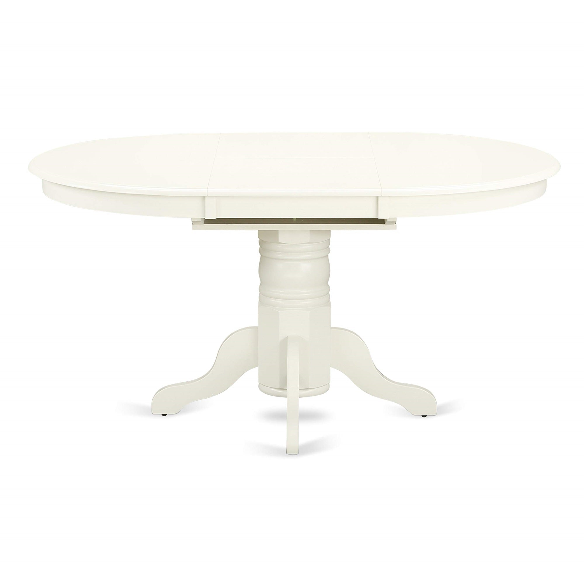 AVBO5-LWH-W 5 Pc Dining set with a Kitchen Table and 4 Wood Seat Kitchen Chairs in Linen White