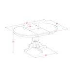 East West Furniture Avon 5 Piece Set Includes an Oval Dining Room Table with Butterfly Leaf and 4 Kitchen Chairs, 42x60 Inch, Black & Cherry