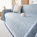 Couch Cover Blanket Couch Covers for Most Shape Sofas Washable Durable Sofa Throw Cover with Tassels