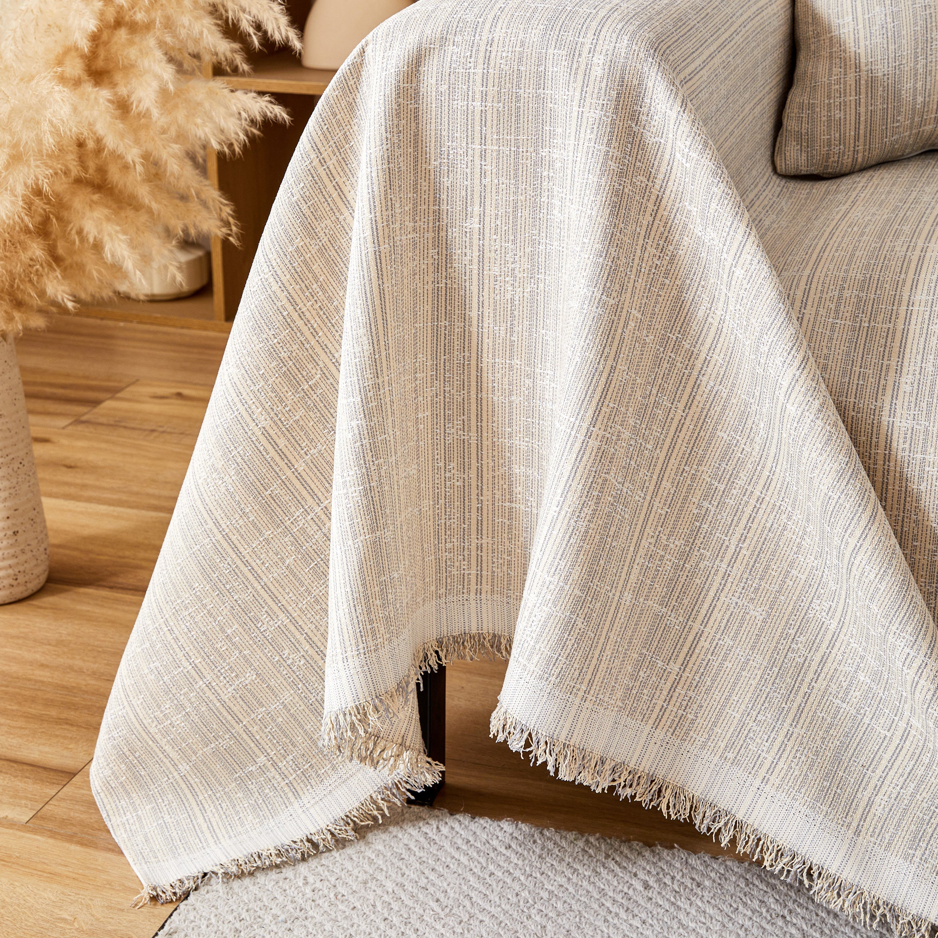Couch Cover Blanket Couch Covers for Most Shape Sofas Washable Durable Sofa Throw Cover with Tassels