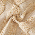 Cozy Plush Sofa Topper with Raised Wave Texture, Non-Slip Furniture Protector Cover