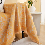 Leaf Universal Furniture Protector Chenille Couch Cover, Large Couch Cover Blanket for Couch Sofa