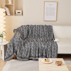 Leaf Universal Furniture Protector Chenille Couch Cover, Large Couch Cover Blanket for Couch Sofa