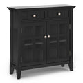 Acadian SOLID WOOD 36 inch Wide Transitional Entryway Hallway Storage Cabinet in Black