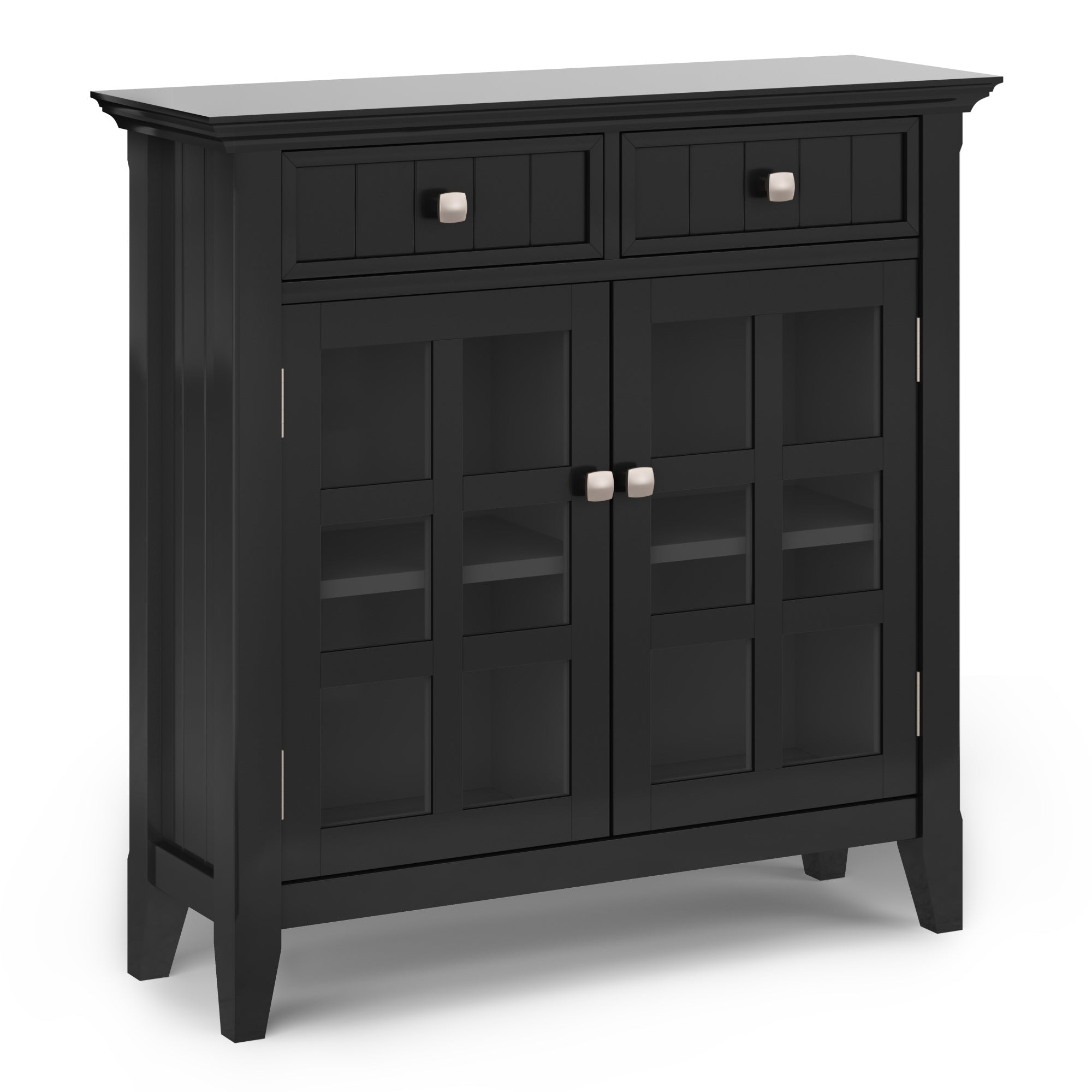 Acadian SOLID WOOD 36 inch Wide Transitional Entryway Hallway Storage Cabinet in Black