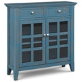 Acadian SOLID WOOD Entryway Storage Cabinet in Distressed Coastal Blue