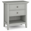 Amherst SOLID WOOD Bedside Table in Fog Grey