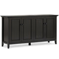 Amherst SOLID WOOD Wide 4 Door Storage Cabinet in Hickory Brown