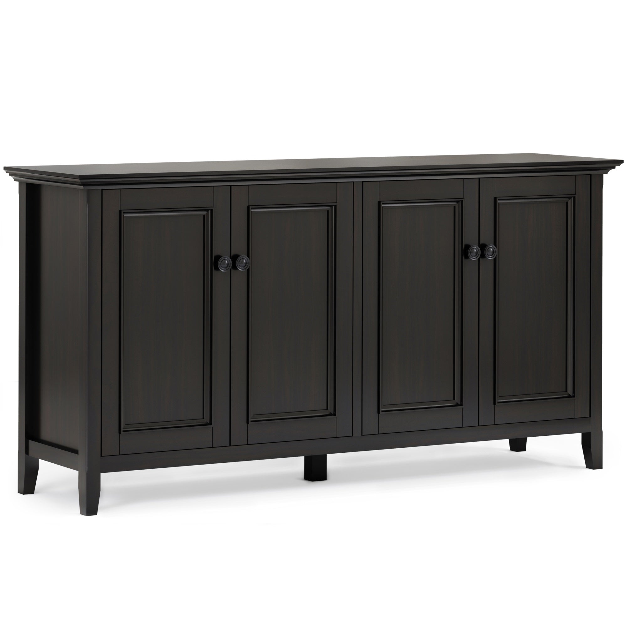 Amherst SOLID WOOD Wide 4 Door Storage Cabinet in Hickory Brown