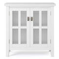 Artisan SOLID WOOD 30 inch Wide Transitional Low Storage Cabinet in White