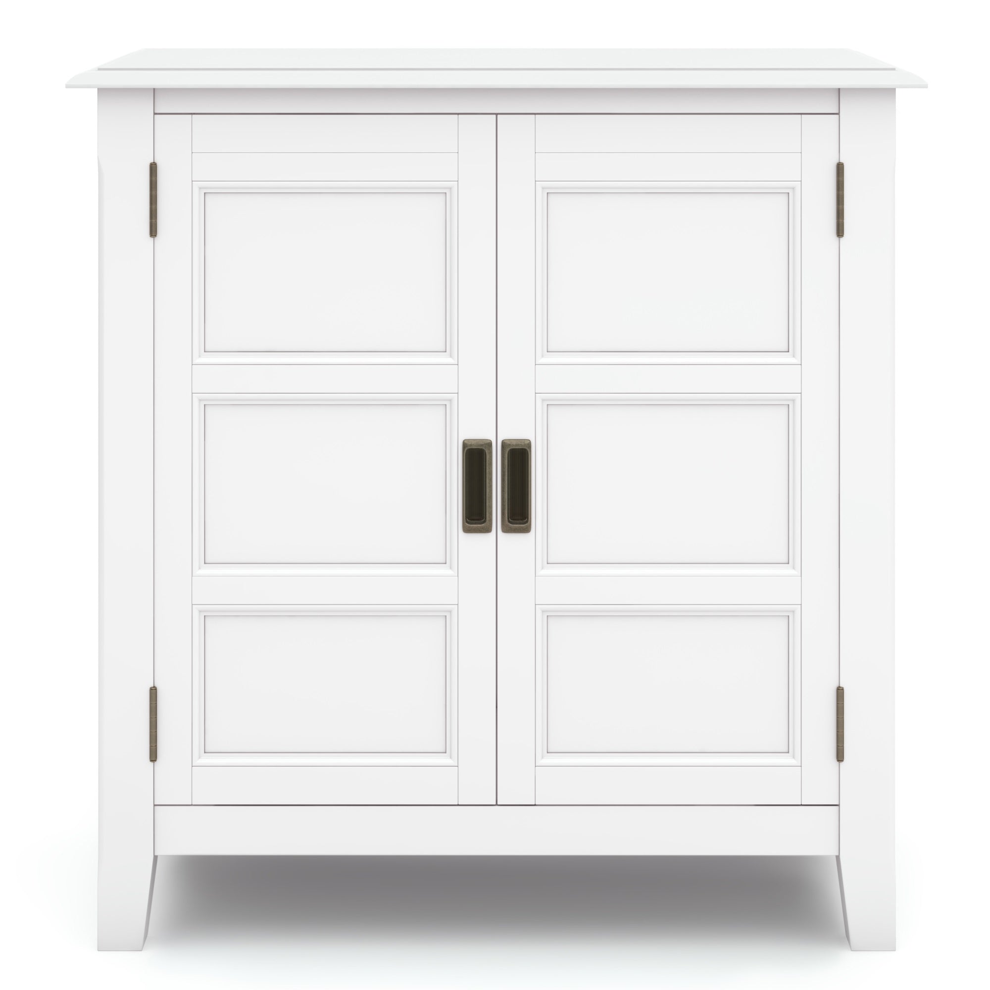Burlington SOLID WOOD 30 inch Wide Transitional Low Storage Cabinet in White