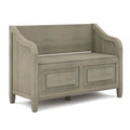 Connaught SOLID WOOD 42 inch Wide Traditional Entryway Storage Bench in Distressed Grey