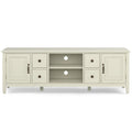 Connaught SOLID WOOD 72 inch Wide TV Stand in Antique White For TVs up to 80 inches