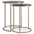 Drake 2 Pc Nesting Table in Antique Nickel, Antique Copper