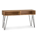 Hunter SOLID MANGO WOOD and Metal 55 inch Wide Industrial Console Sofa Table in Natural