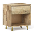 Jager SOLID MANGO WOOD 22 in Wide Bedside Nightstand Table