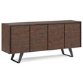 Lowry Large 4 Door Sideboard Buffet in Distressed Charcoal Brown