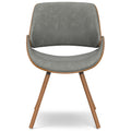 Malden Bentwood Dining Chair with Wood Back in Distressed Grey Faux Leather