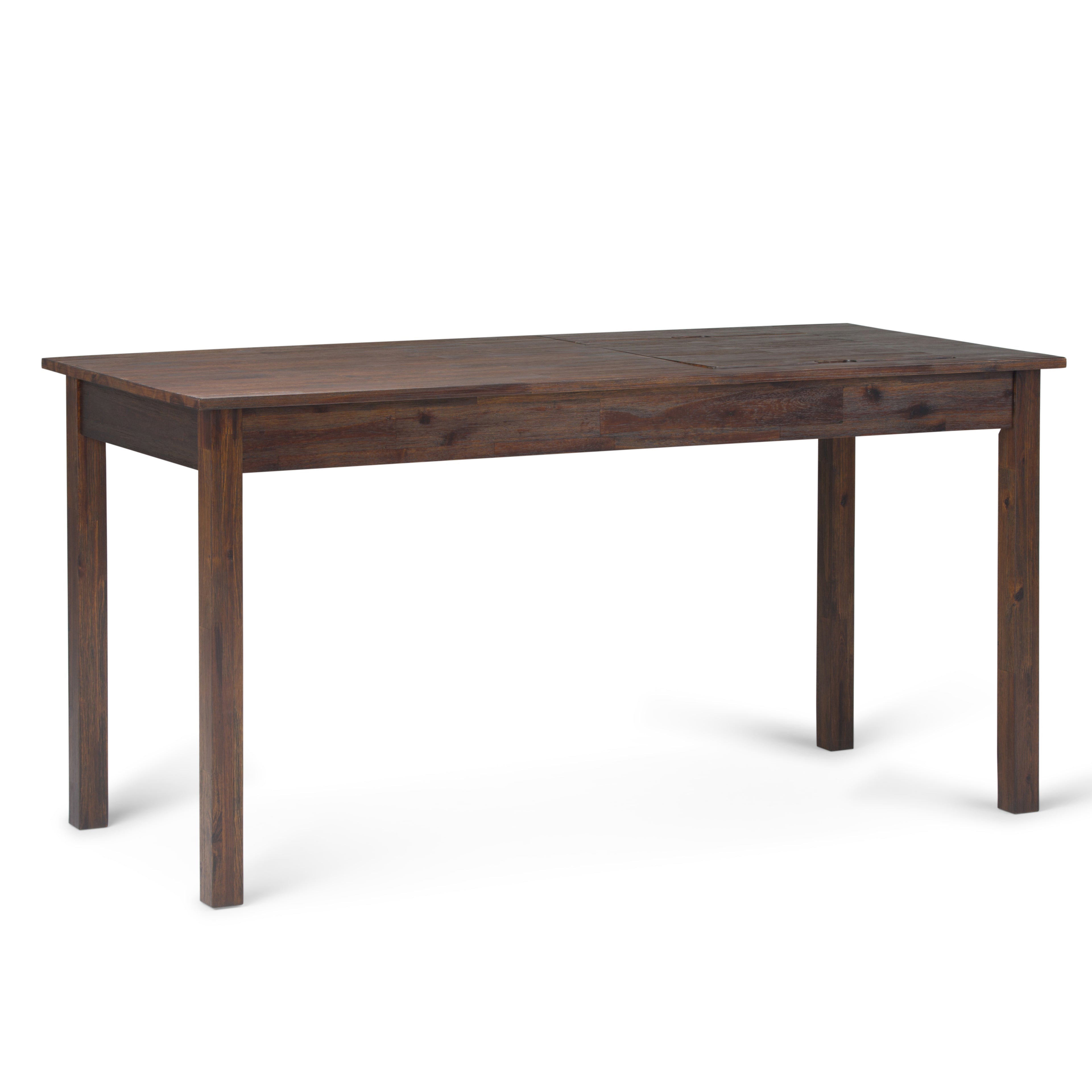 Monroe Solid Acacia Wood Rustic 60 inch Wide Desk in Distressed Charcoal Brown