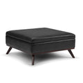 Owen 36 In Wide Square Square Coffee Table Storage Ottoman - Distressed Black -Like New