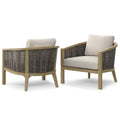 Parkside Outdoor Conversation Chair (Set of 2) in Natural/Light Teak