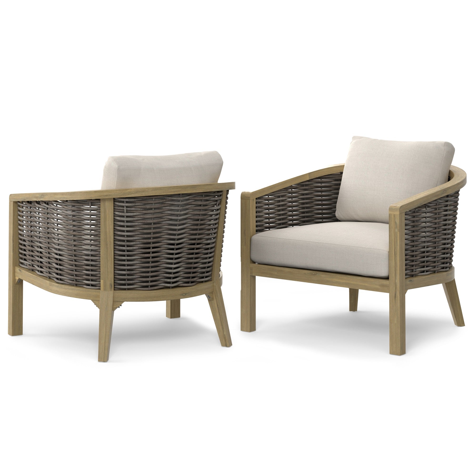 Parkside Outdoor Conversation Chair (Set of 2) in Natural/Light Teak
