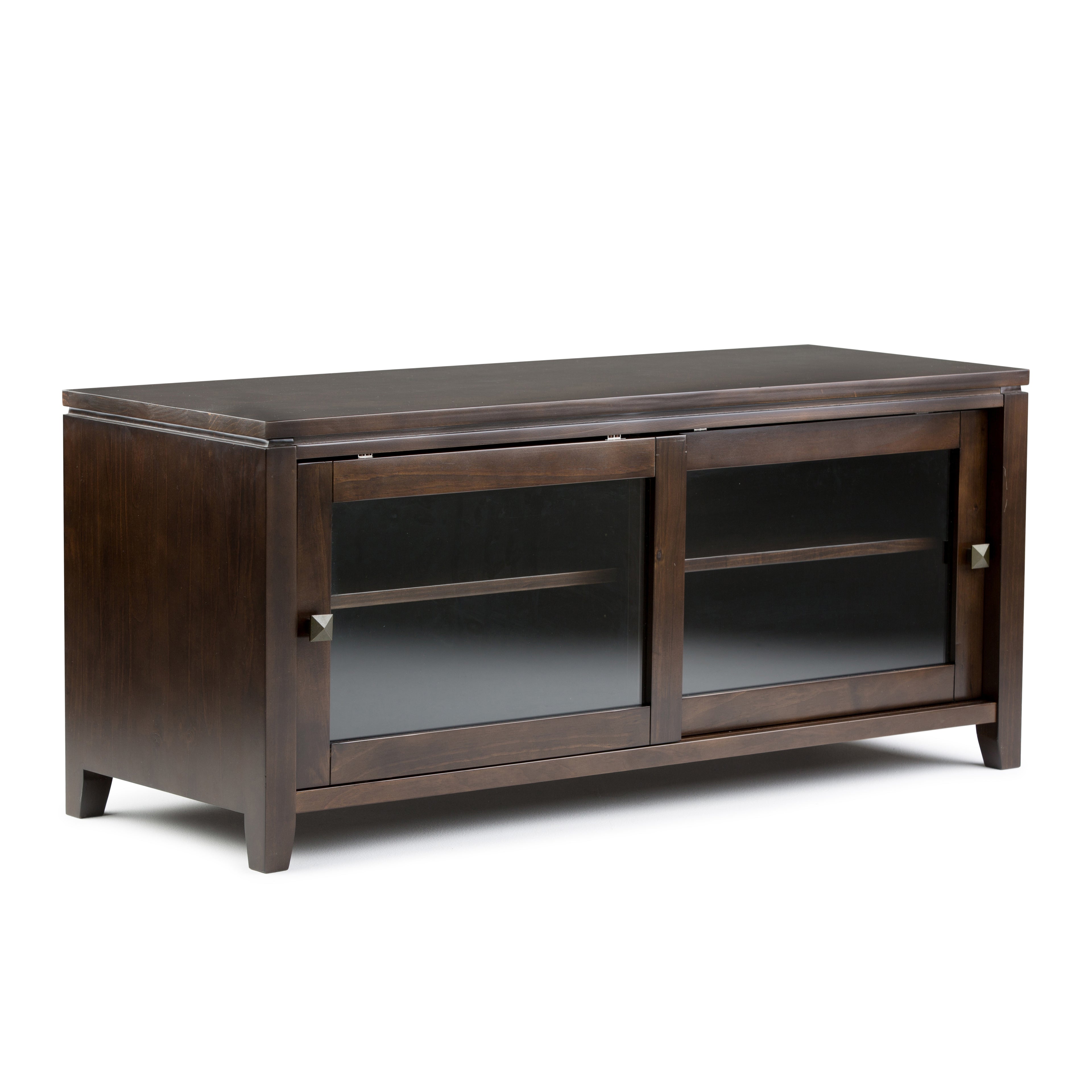 Cosmopolitan Solid Wood 48 inch Wide Contemporary TV Media Stand in Mahogany Brown For TVs up to 50 inches