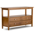 Warm Shaker SOLID WOOD 48 inch Wide Transitional Console Sofa Table in Light Golden Brown