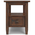 Warm Shaker SOLID WOOD Narrow Side Table in Distressed Charcoal Brown