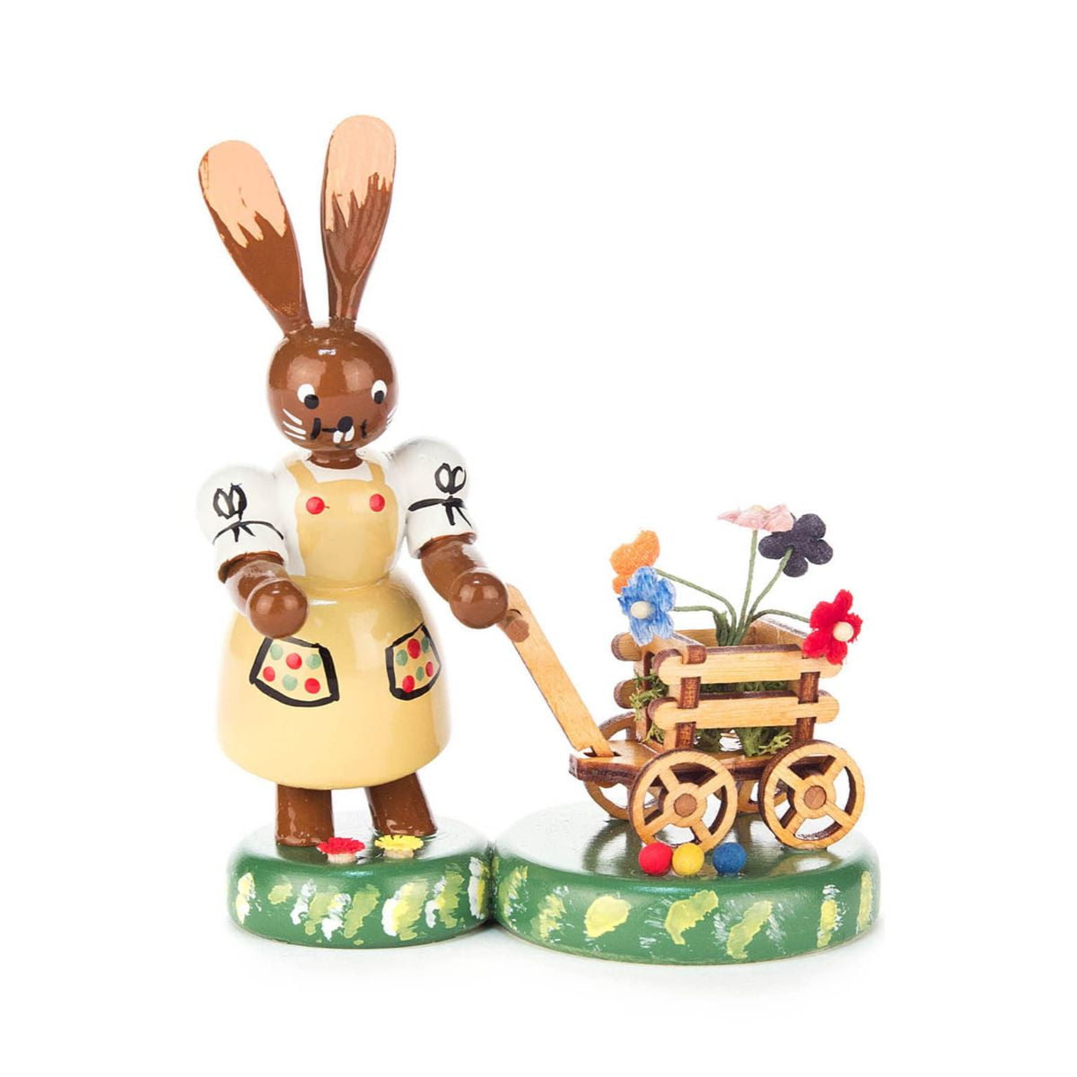 Alexander Taron 224-624 Dregeno Easter Figure - Bunny Lady with Flower cart