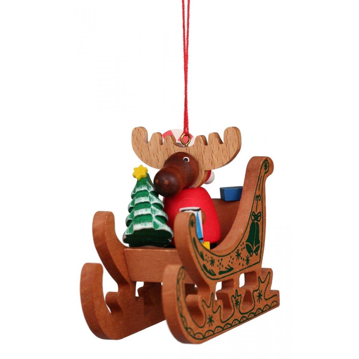 Alexander Taron 10-0653 christian Ulbricht Ornament - Moose in Sled