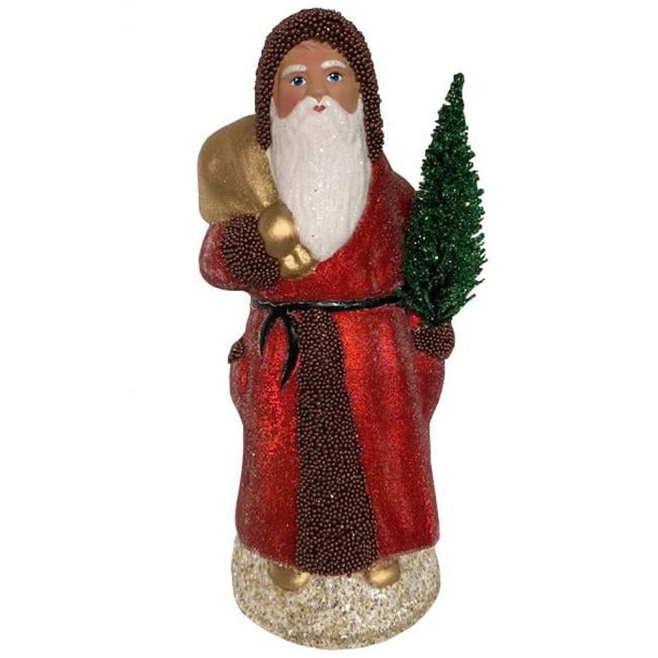 Alexander Taron 1921 Schaller Paper Mache candy container - Santa with Red Beaded coat