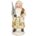 Alexander Taron 18156 Schaller Paper Mache candy container - Santa with cream coat & Holly Details