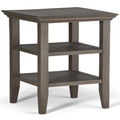 Acadian SOLID WOOD 19 inch Wide Square Transitional End Table in Farmhouse Grey