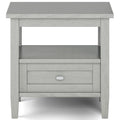 Warm Shaker SOLID WOOD End Table in Fog Grey