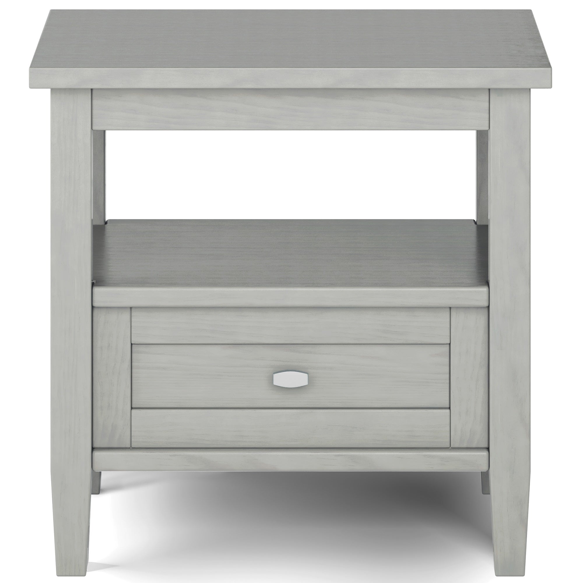 Warm Shaker SOLID WOOD End Table in Fog Grey
