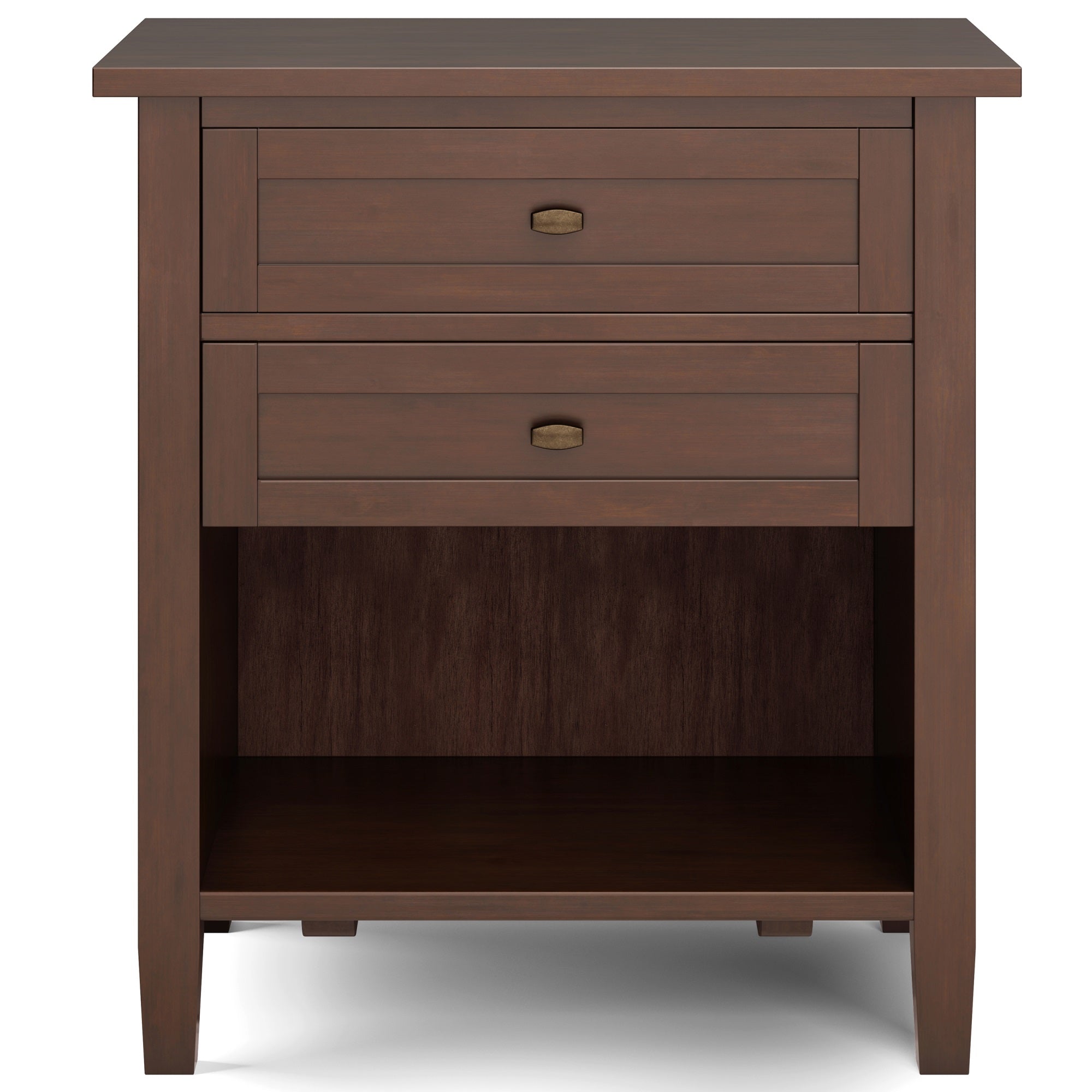 Warm Shaker SOLID WOOD Bedside Table in Russet Brown
