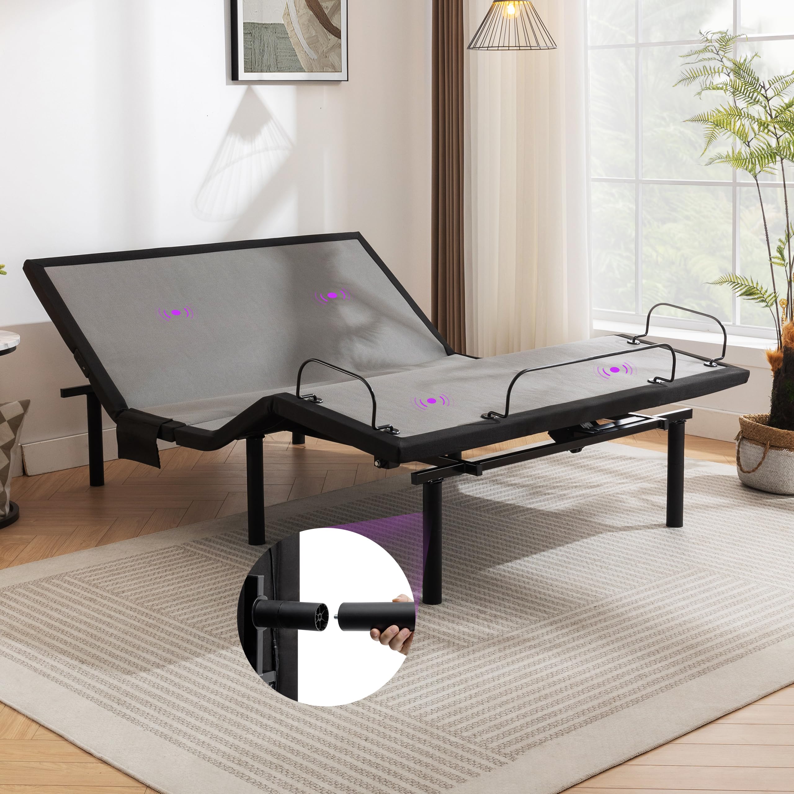 Asonly Adjustable Bed Frame – Electric Bed Base with Massage and Wireless Remote (Queen Size)