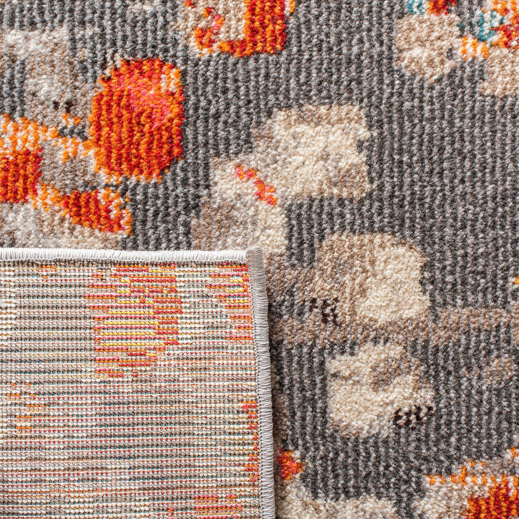 Safavieh Madison Collection Accent Rug - 2' X 4', Grey & Orange, Boho Abstract Distressed Design, Non-Shedding & Easy Care, Idea