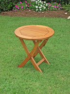 International Caravan Furniture Piece Royal Tahiti Round Wood Folding Table, Brown