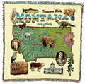 Pure Country Weavers State Of Montana Lap Square Blanket - Gift Tapestry Blanket Throw Woven From Cotton - Made In The Usa (54X5