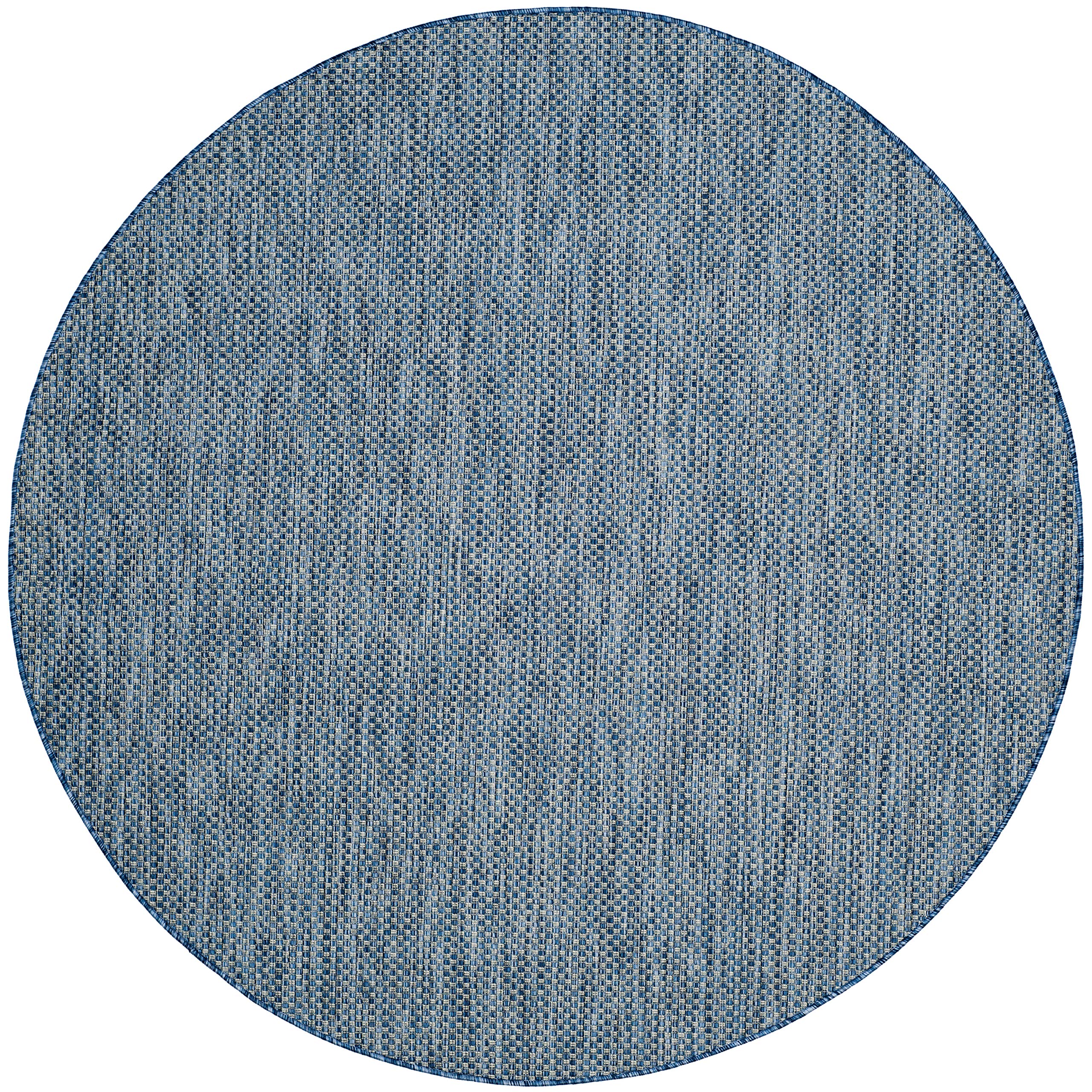 Safavieh Courtyard Collection 7'1' Round Navy/Grey Cy8521 Indoor/ Outside Waterproof Easy Cleansingpatio Backyard Mudroom Area Mat