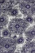 Unique Loom Sofia Collection Area Rug - Grand (5 3 x 8 Rectangle, Navy Blue/ Ivory)