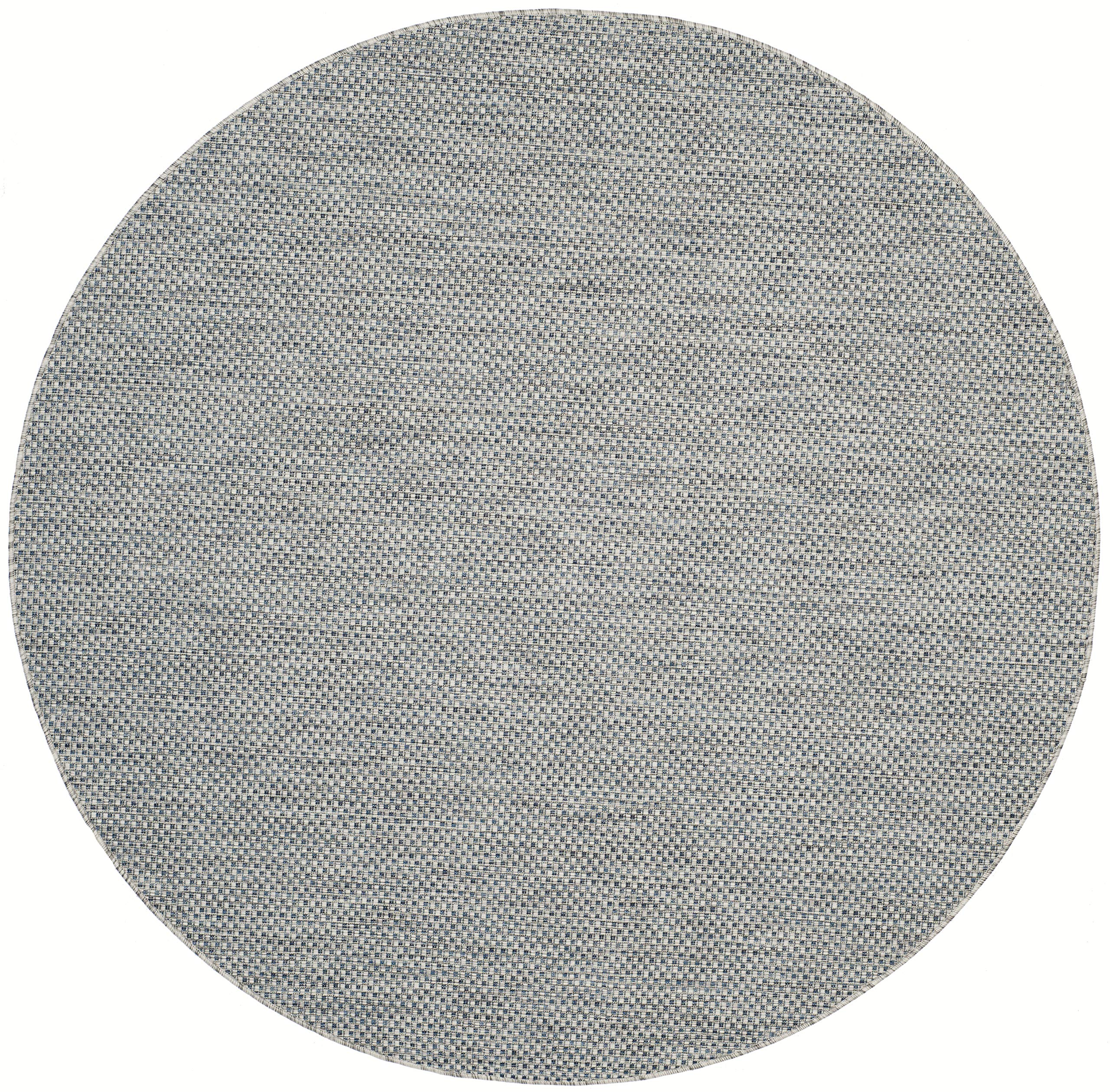 Safavieh Courtyard Collection 7'1' Round Grey/Navy Cy8521 Indoor/ Outside Waterproof Easy Cleansingpatio Backyard Mudroom Area Mat